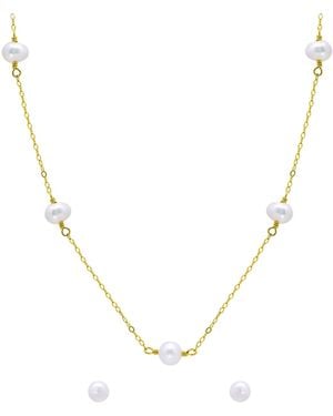 Giani Bernini 2-pc. Freshwater Pearl Necklace And Stud Earrings Set - Metallic