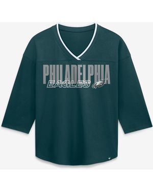 Fanatics Philadelphia Eagles Team First Deceptive Juke 3/4-sleeve V-neck T-shirt - Green