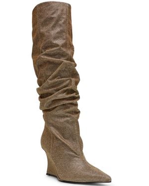Steve Madden Distortion Knee-high Slouch Wedge Boots - Natural