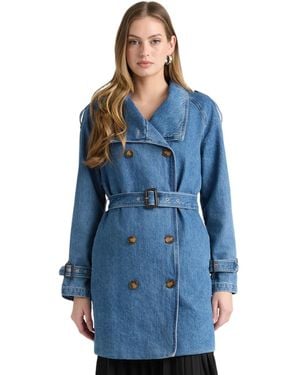 NVLT Denim Trench Coat - Blue