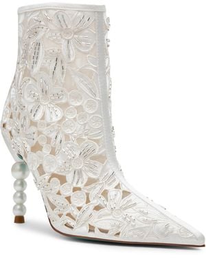 Betsey Johnson Jack Zipper Dress Booties - White