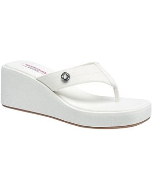 TRUE RELIGION Latto Slip On Wedge Sandal - White