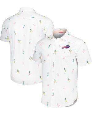 Tommy Bahama Minnesota Vikings Nova Wave Flock Tail Button-up Shirt - White