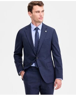 Ted Baker Ted By Modern-fit Blue Sharkskin Wool-blend Suit Separate Jacket