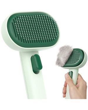 Aronkl Cat Hair Brush For Shedding Grooming Massage Remove Loose Hair - Green