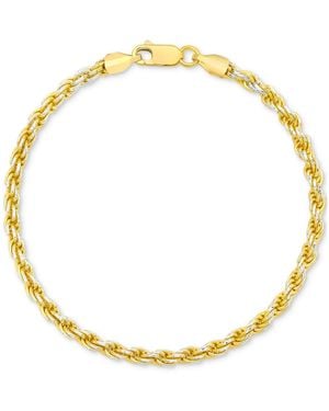Macy's Two-tone Rope Link Chain Bracelet - Metallic