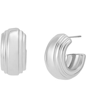 Robert Lee Morris Ribbed huggie Earrings - White