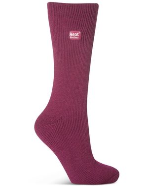 Heat Holders Camellia Solid Crew Socks - Purple