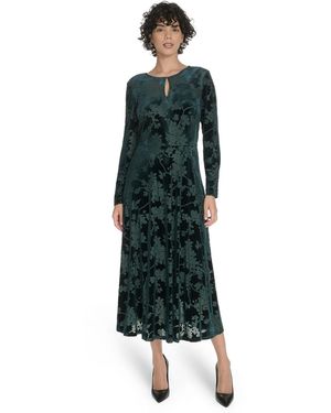 Tommy Hilfiger Keyhole Printed Midi Dress - Green