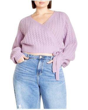 City Chic Plus Size Isla Cardigan - Blue