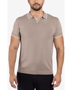 Xray Jeans Collar V-neck Polo Sweater - Gray