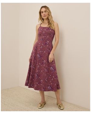 Pact Fit & Flare Midi Dress - Red