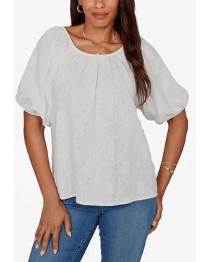 Ruby Rd. Petite Textured Convertible Knit Top - Gray