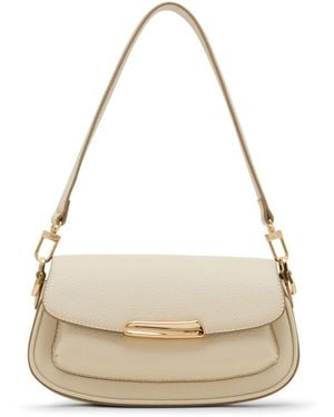 Anne Klein Sculpted Plaque East West Small Shoulder Bag - Natural