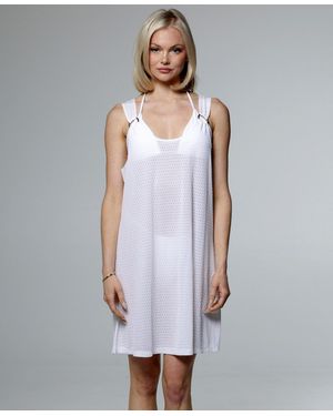 J Valdi Sleeveless Ring Tank Coverup Dress - White