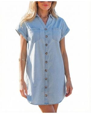 CUPSHE Out Of Left Field Blue Mini Beach Dress