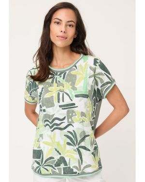 Olsen Safari Print T-shirt - Green