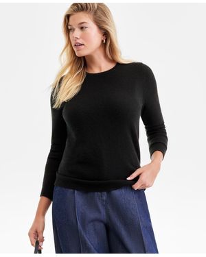 Charter Club Long-sleeve 100% Cashmere Crewneck Sweater - Blue