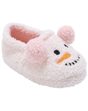 Kensie Toddler Sherpa Cozy Plush Slipon Slippers - White