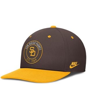 Nike Brown/gold San Diego Padres Cooperstown Collection Pro Dri-fit Snapback Hat - Multicolor