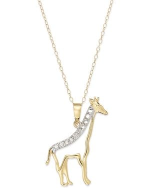 Macy's Diamond Giraffe Pendant Necklace - Metallic