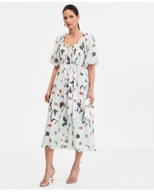 INC International Concepts Puff-sleeve Midi Dress - White