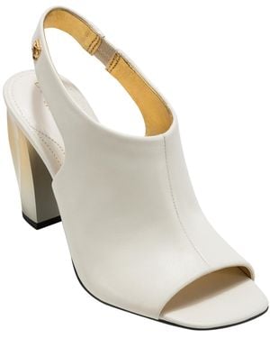 Donna Karan Brietta Peep Toe Slingback Sandals - Metallic