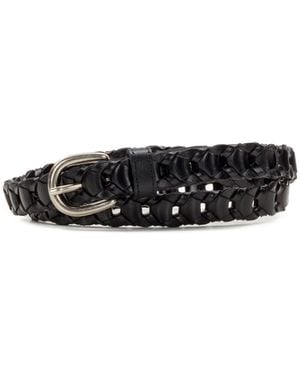 Patricia Nash Atina Chain-link Leather Belt - Black