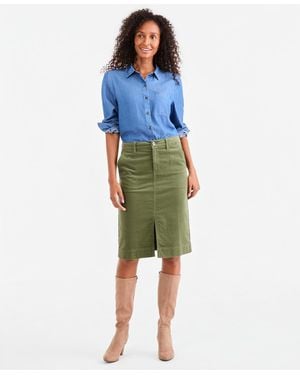 Style & Co. High-rise Corduroy Midi Skirt - Green
