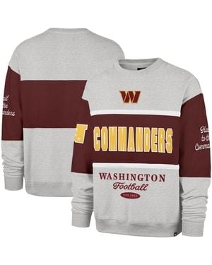'47 Burgundy/heather Gray Washington Commanders Blockfield Maximalist Sweatshirt - White