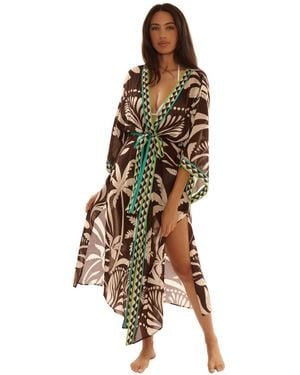 Trina Turk V-neck Kimono Maxi Duster Cover Up - Multicolor