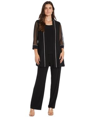 R & M Richards Layered-look Top & Pants - Black