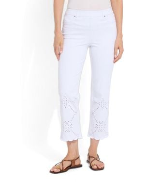 Lyssé Billie Eyelet Straight Denim Jeans - White