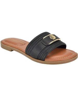 Tommy Hilfiger Melie Flat Slide Sandals - Brown