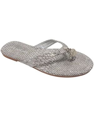 Bebe S Metallic Thong Sandals - White