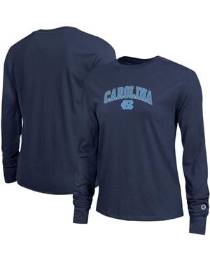 Champion North Carolina Tar Heels Arch Over Logo Long Sleeve T-shirt - Blue