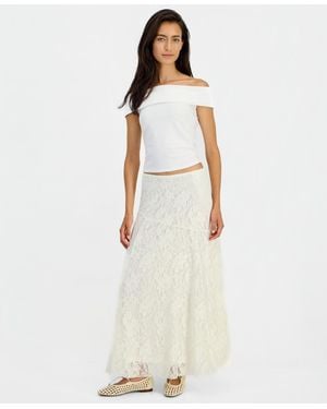 On 34th Lace A-line Pull-on Maxi Skirt - White