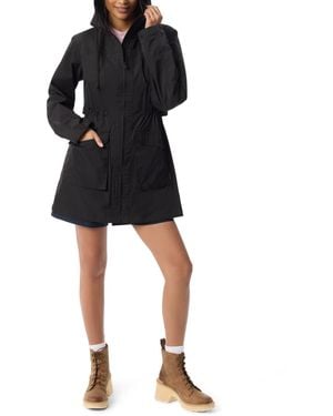 BASS OUTDOOR Rain Parka Long Sleeves Jacket - Black