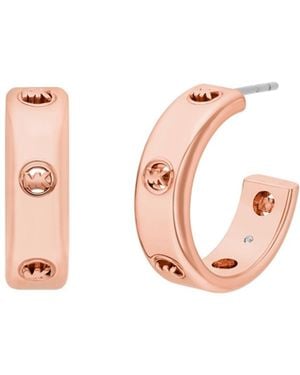 Michael Kors Logo Hoop Earrings - Pink