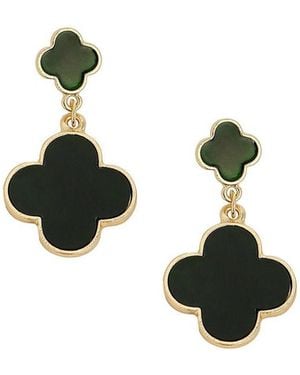 SOH The Clover Drop Earrings - Black