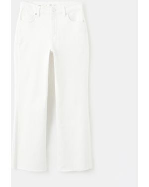 Mango Sienna Flared Cropped Jeans - White