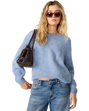 Steve Madden Carmen Crewneck Fuzzy-knit Sweater - Blue