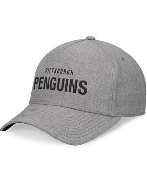 Fanatics Pittsburgh Penguins Elements A-frame Leather Strapback Hat - Gray