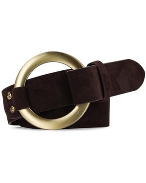 Patricia Nash Bergen Exotics Burnished Suede Belt - Black
