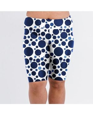 Calypsa Plus Size Long Bike Swim Shorts - Blue