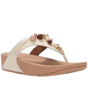 Fitflop Lulu Beaded Toe Post Slip-on Sandals - White