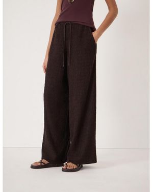 Hush Aria Textured Jersey Wide Leg Pants - Black