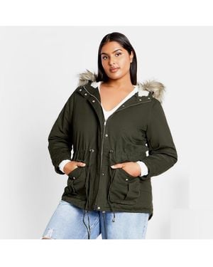 City Chic Explorer Parka - Green
