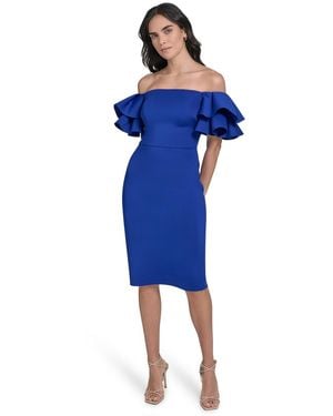 Eliza J Off-the-shoulder Sheath Dress - Blue