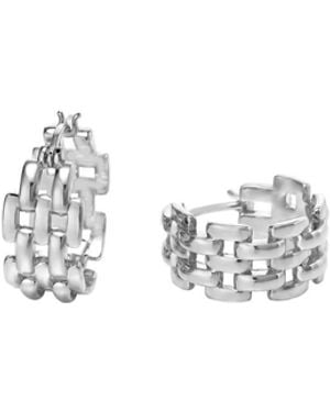 Retro Chic Rome Chain Large Earrings - White